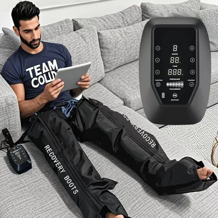 6 Chamber Air Pressure Leg And Foot Massager Compression Recovery Therapy DVT Pump Boots For Lymphedema