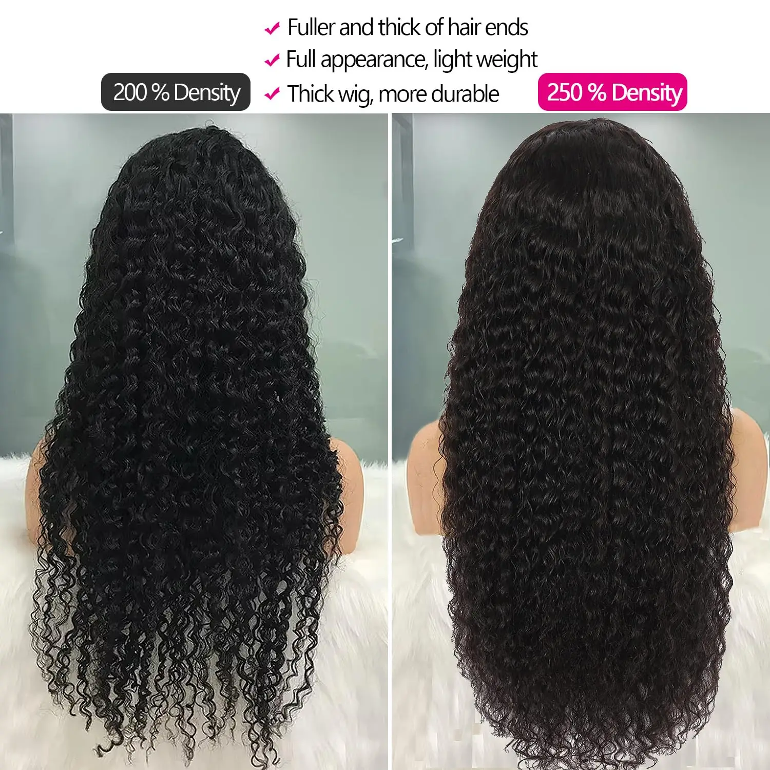 Lemoda 13x4 Full Lace Frontal Wig Human Hair Transparent Lace Wig Deep Wave Wig Human Hair for Black Women Deep Wave Frontal Wig image 4