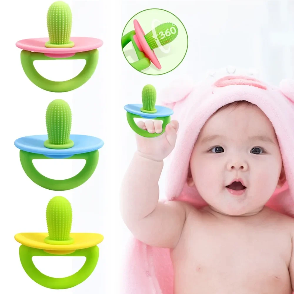 Food Grade Silicone Teething Pacifier Attache Tetine Cactus Silicone Teether for Baby Nipple Chain Molar Tool Children Care Toy