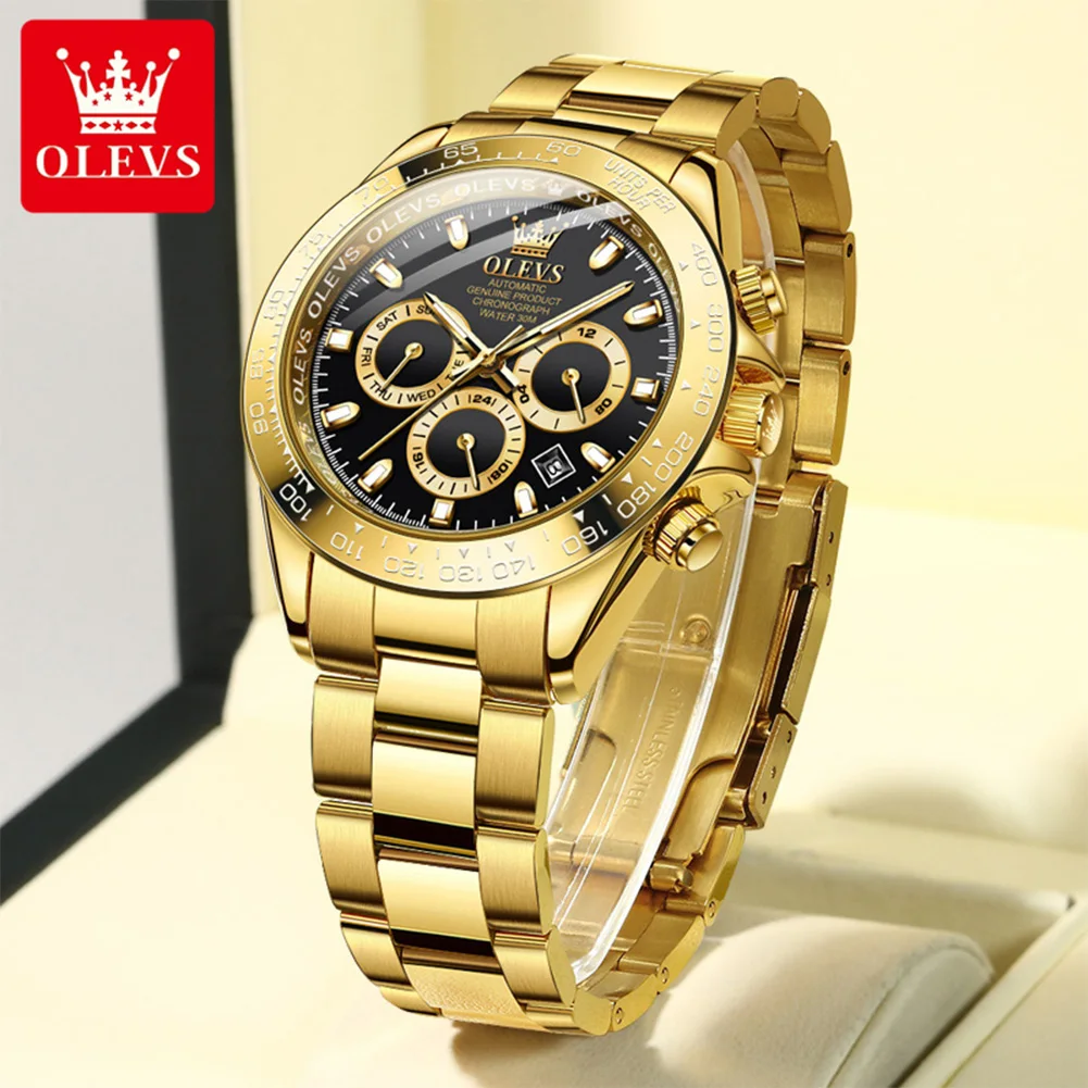 OLEVS 6638 Mann Automatische Uhr Luxus Original Mechanische Uhr Für Männer Edelstahl Wasserdicht Woche Datum Top Marke Uhren