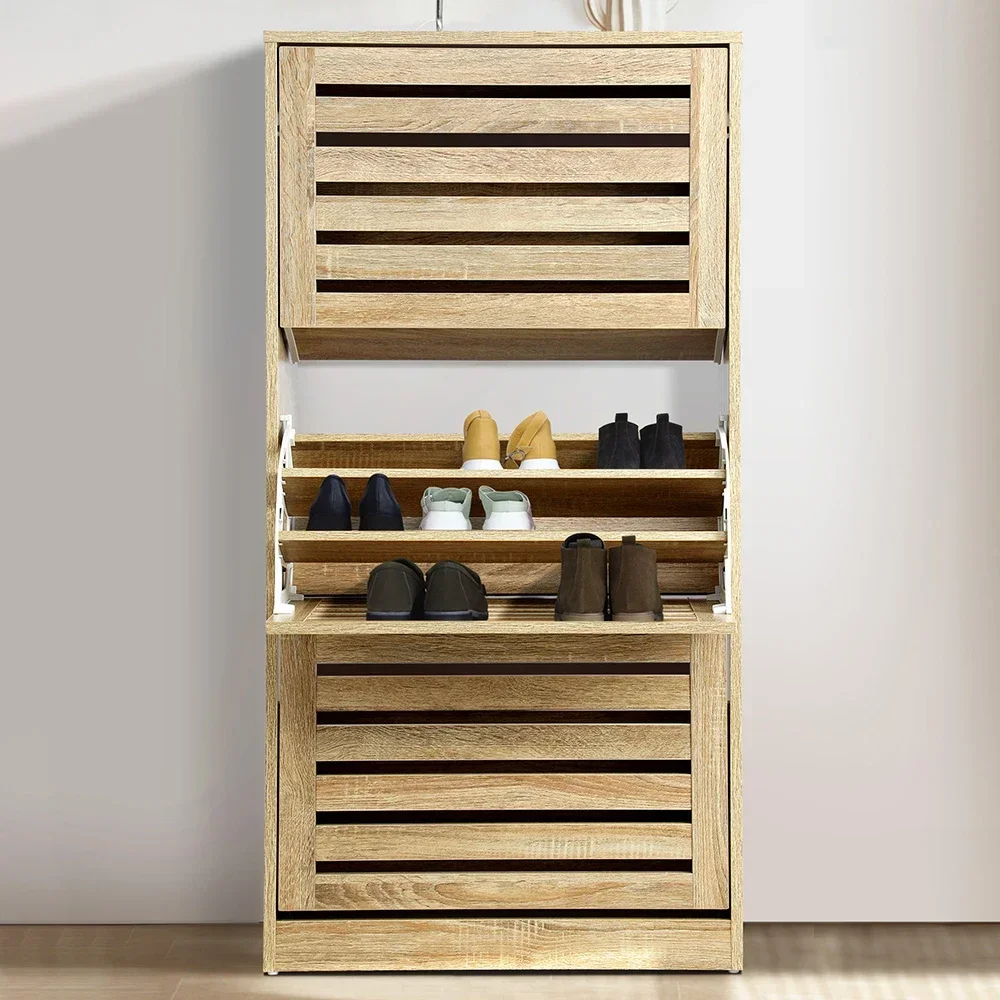 

#Modern Wooden Shoe Storage Cabinet 45-Pair Shoe Rack for Living Room Furniture