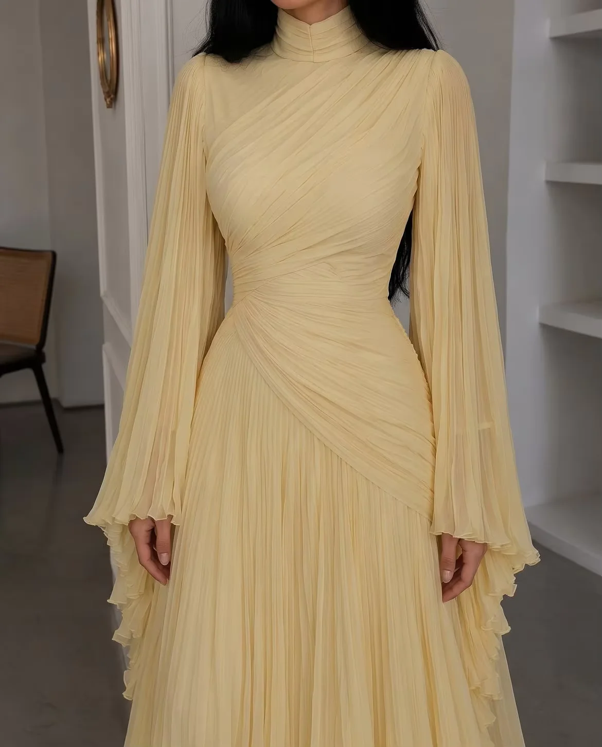 Vestidos de Noite Amarelos Mod - Embroidery Yellow Dress avaliação e preço