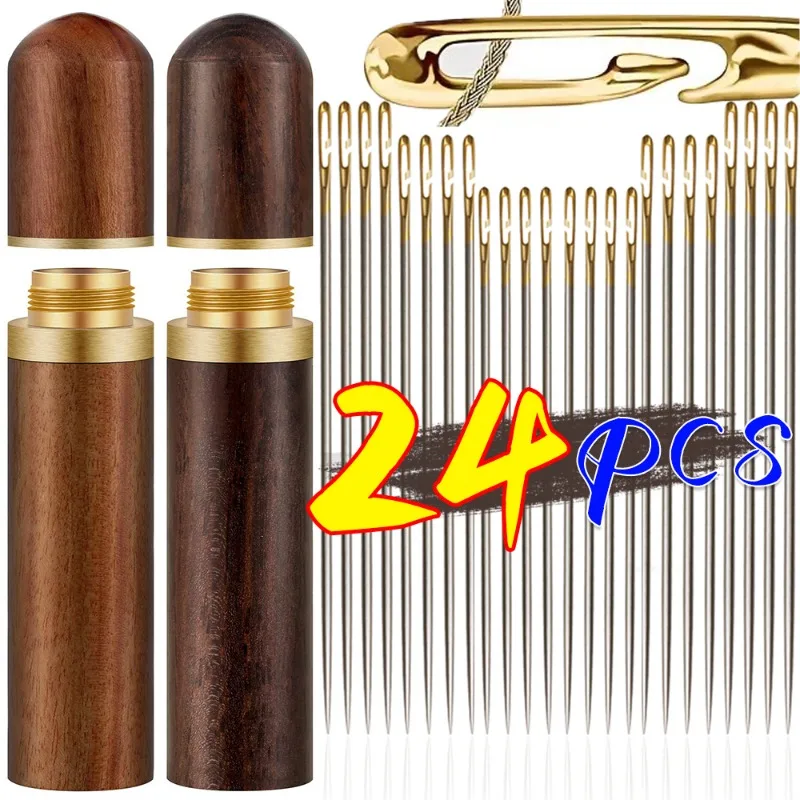 12/24PCS Nähen Nadeln Multi-größe Seite Öffnung Edelstahl Stopfen Nähen Haushalt Hand Werkzeuge Nähen Werkzeuge zubehör