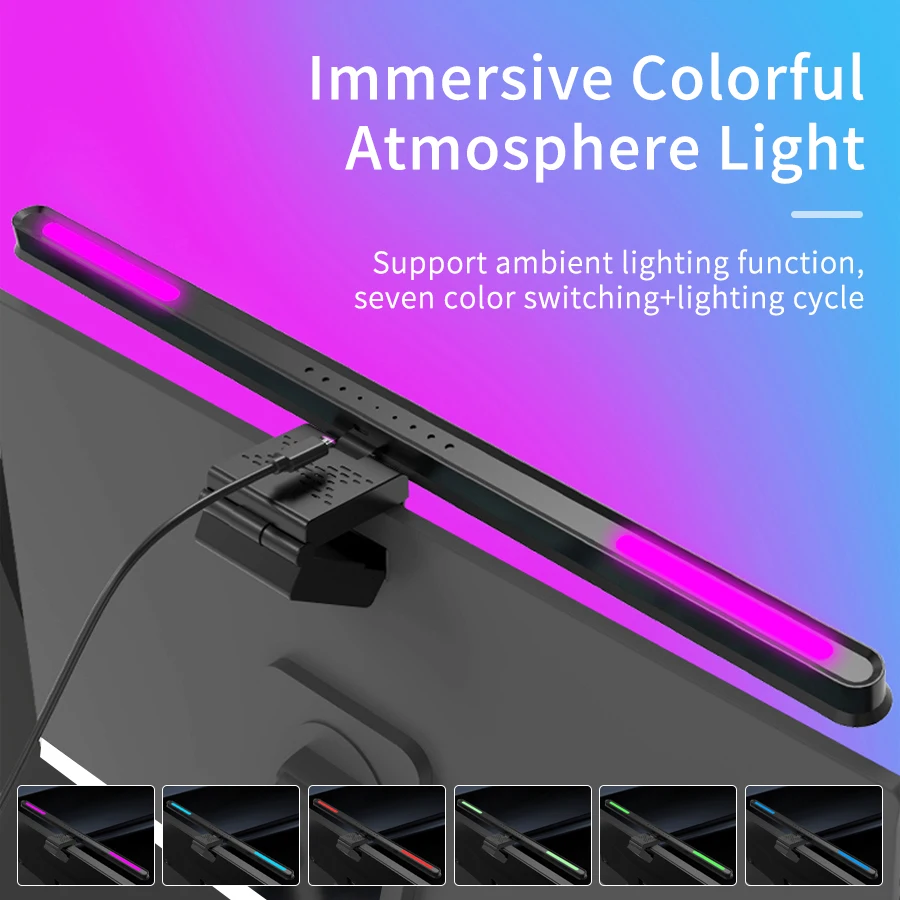 PC Monitor Light Bar Eye-Care Dimmable Lighting LED Desk Lamp Computer Monitor Screen Night Light for Reading Learn Work Gaming