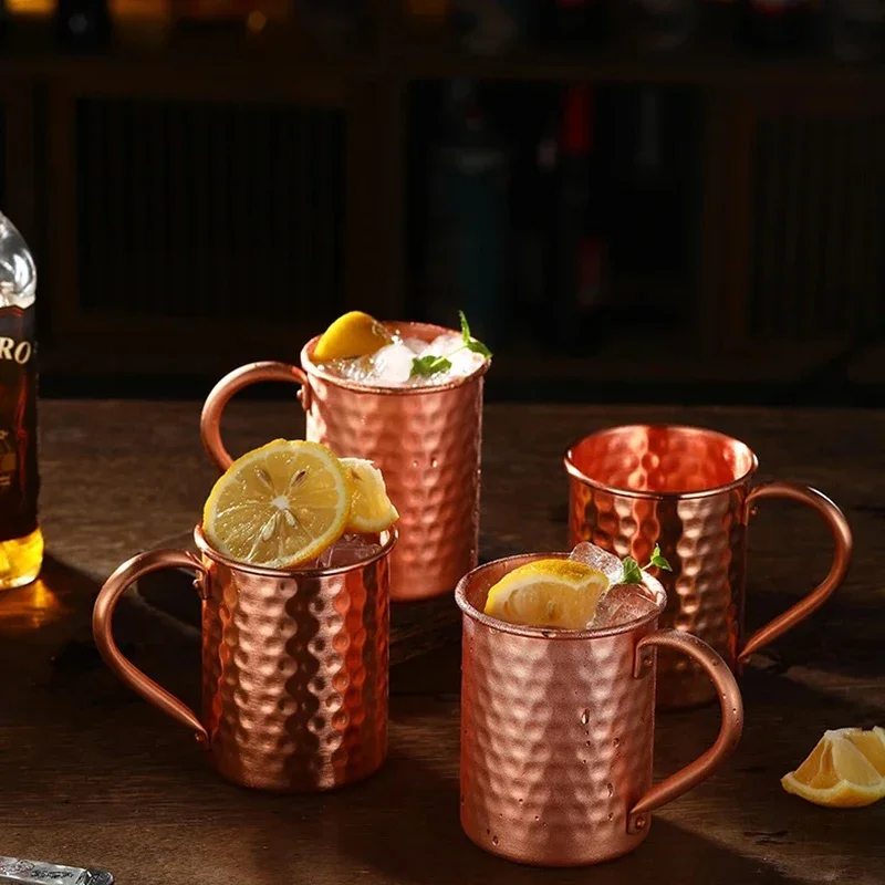 100% Copper Moscow Mule Mug Durable Coppery Beer Mugs Coffee Mug Milk Cup Pure Copper Bar Cup Drinkware