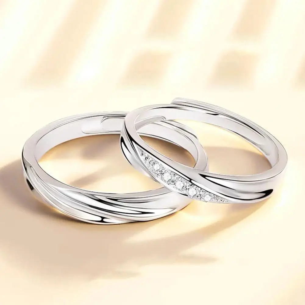 Fashion Mobius Couple Rings Adjustable Sliver Couple Finger Rings For Men Women Wedding Jewelry Valentine's Gifts