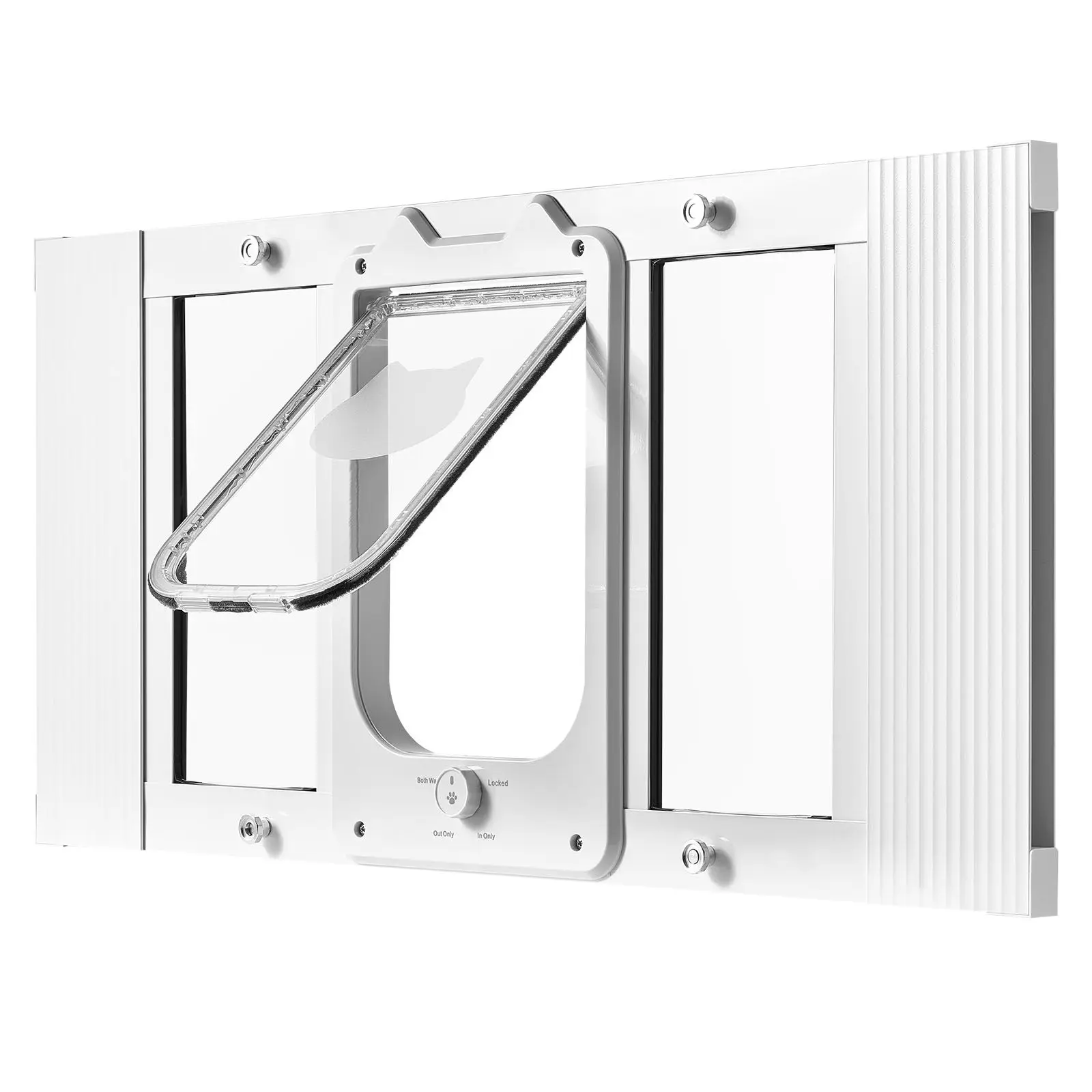 Cat Door for Window, Adjustable to Fit Window Width 27