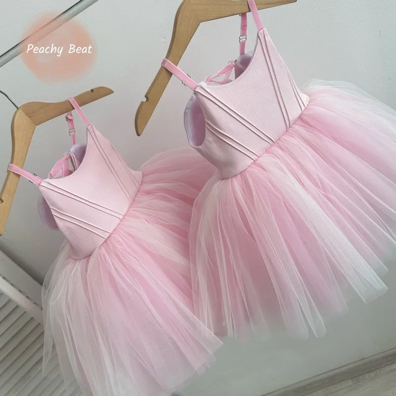 

Baby Girl Princess Strap Tutu Dress Sleeveless Infant Toddler Child Tulle Vestido Birthday Party Ball Gown Baby Clothes 1-14Y
