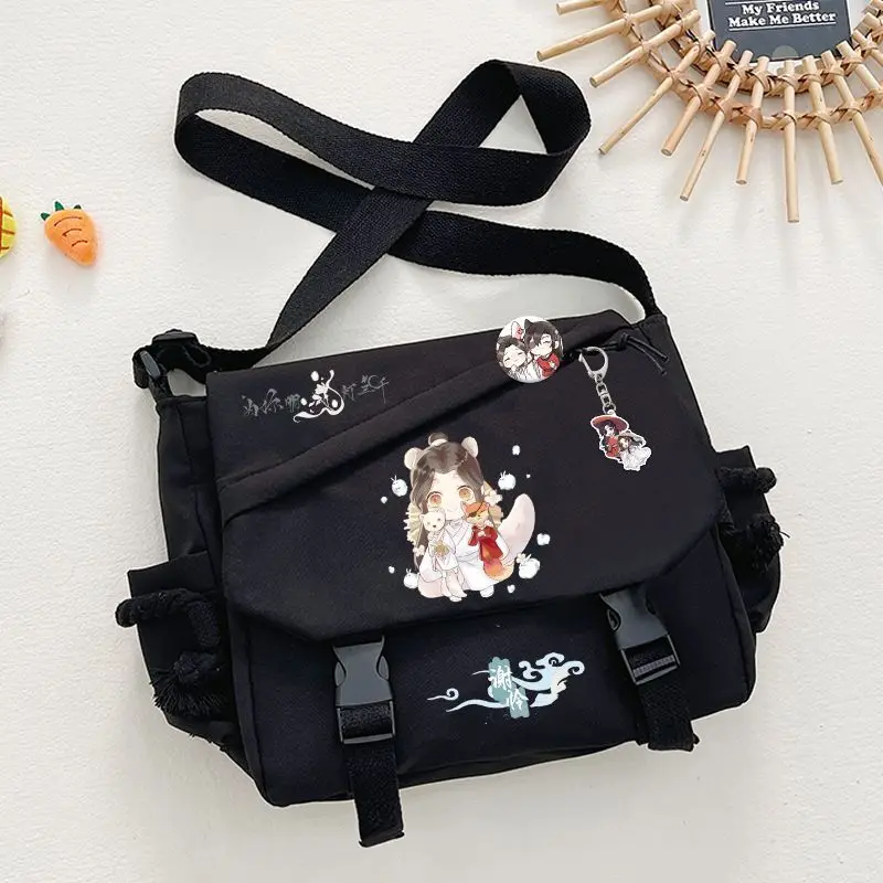 Anime céu bênção oficial hua cheng xie lian ombro grande capacidade tote crossbody sacos casual saco do mensageiro