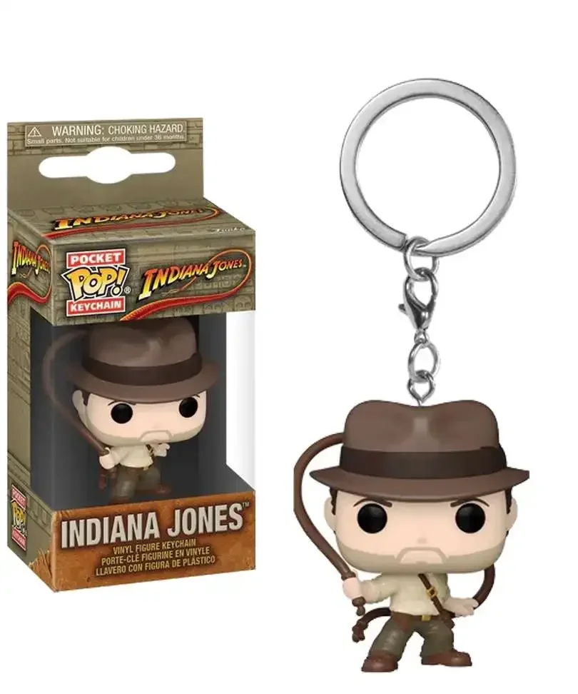 Funko Pop llavero de bolsillo figura de vinilo llavero figura de acción Indiana Jones modelo juguetes cadenas colgantes regalos carvinales de Navidad