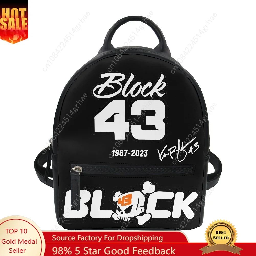 Ken Block 43 Custom Backpack Purse Women Carter Schoolbags Double Shoulder Bag Mini Daypack Leather Travel Bag