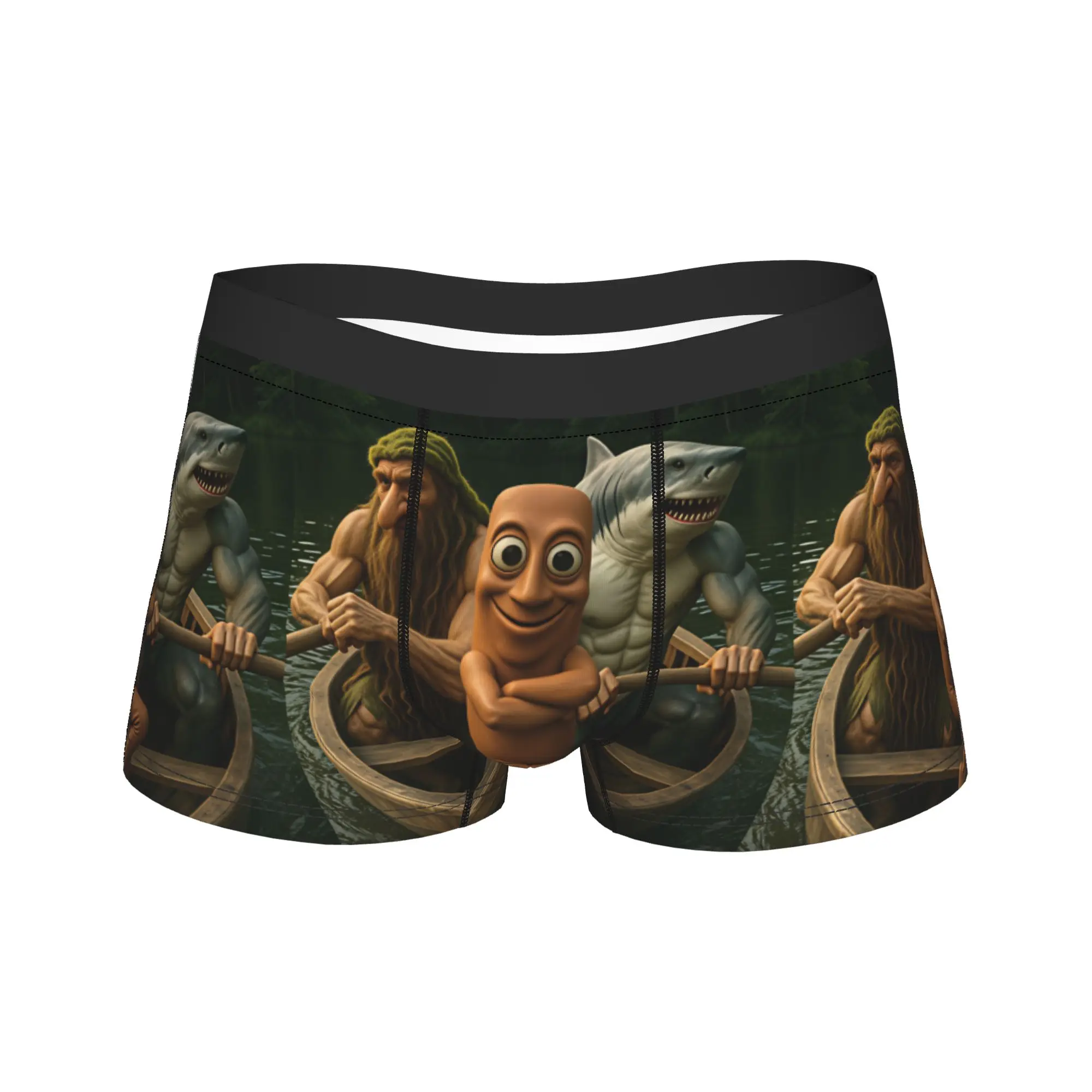 Tung Tung Sahur Boat Adventure Crew With Monster Underwear Man Underpants Design Classic Boxer Shorts Trenky Shorts Briefs