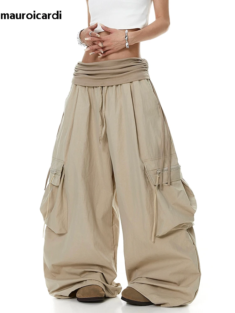 Mauroicardi Spring Autumn Long Loose Casual Baggy Flowy Soft Wide Leg Pants Men Luxury Jazz Dance American Retro Unisex Clothing