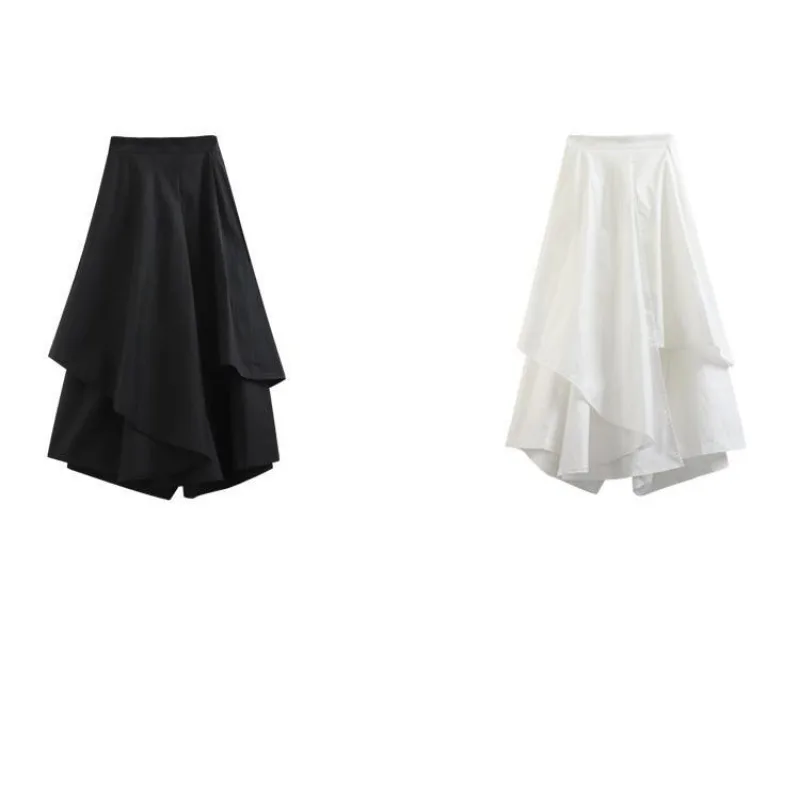 Ruffled Patchwork Irregular Solid Causal Women Skirts All Match  High Waist Sexy Chic Fashion Elegant Mujer Faldas