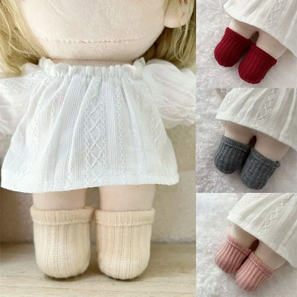 1Pair 15/20cm Cotton Doll Clothes Lovely Princess Plush Doll Casual Socks Fashion Doll Cotton Ribbed Socks Clothes Accessories