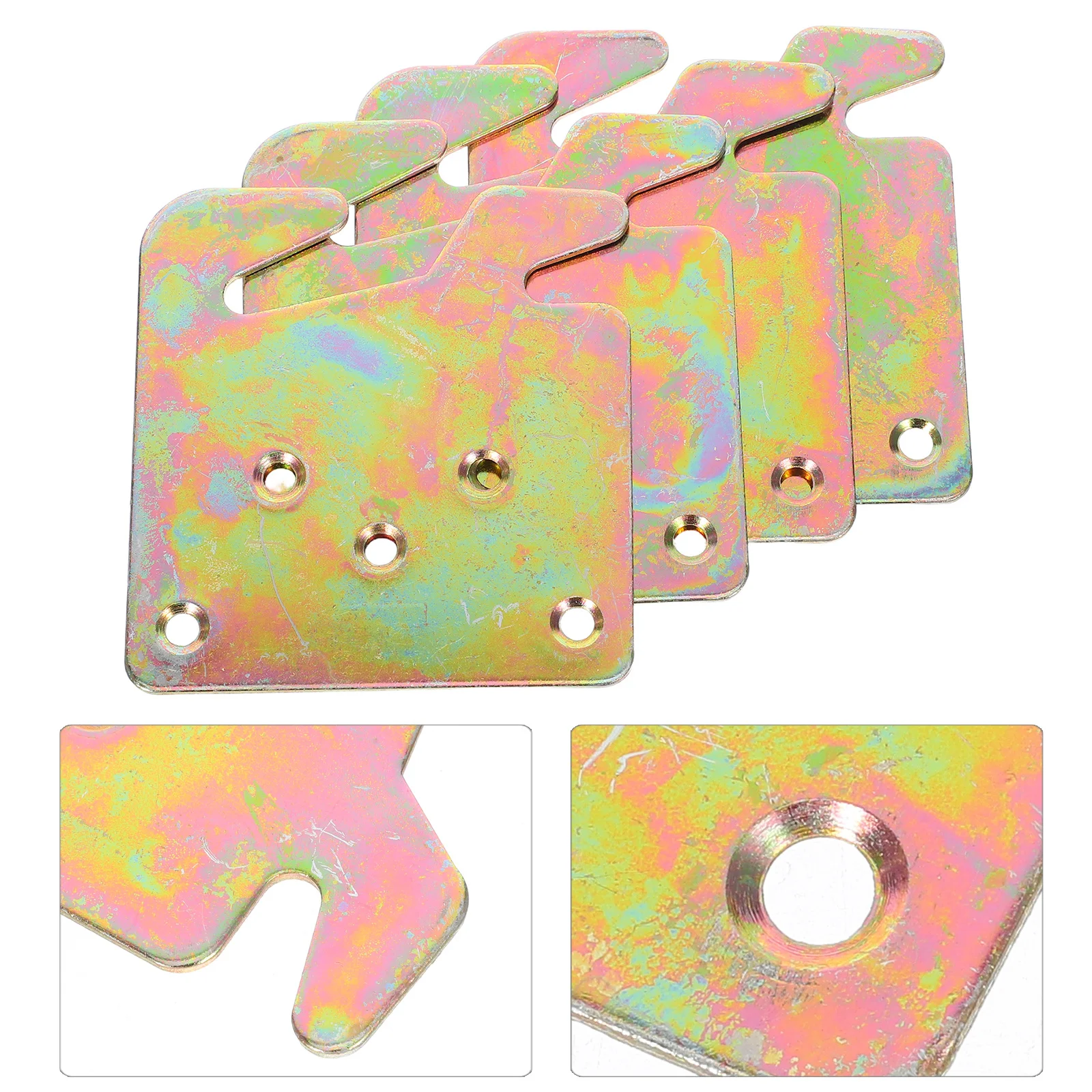 

4Pcs Metal Bed Rail Hook Plates Heavy Duty Bed Frame Brackets for Wood Headboard Footboard Support Kit Headboard Attachment Kit