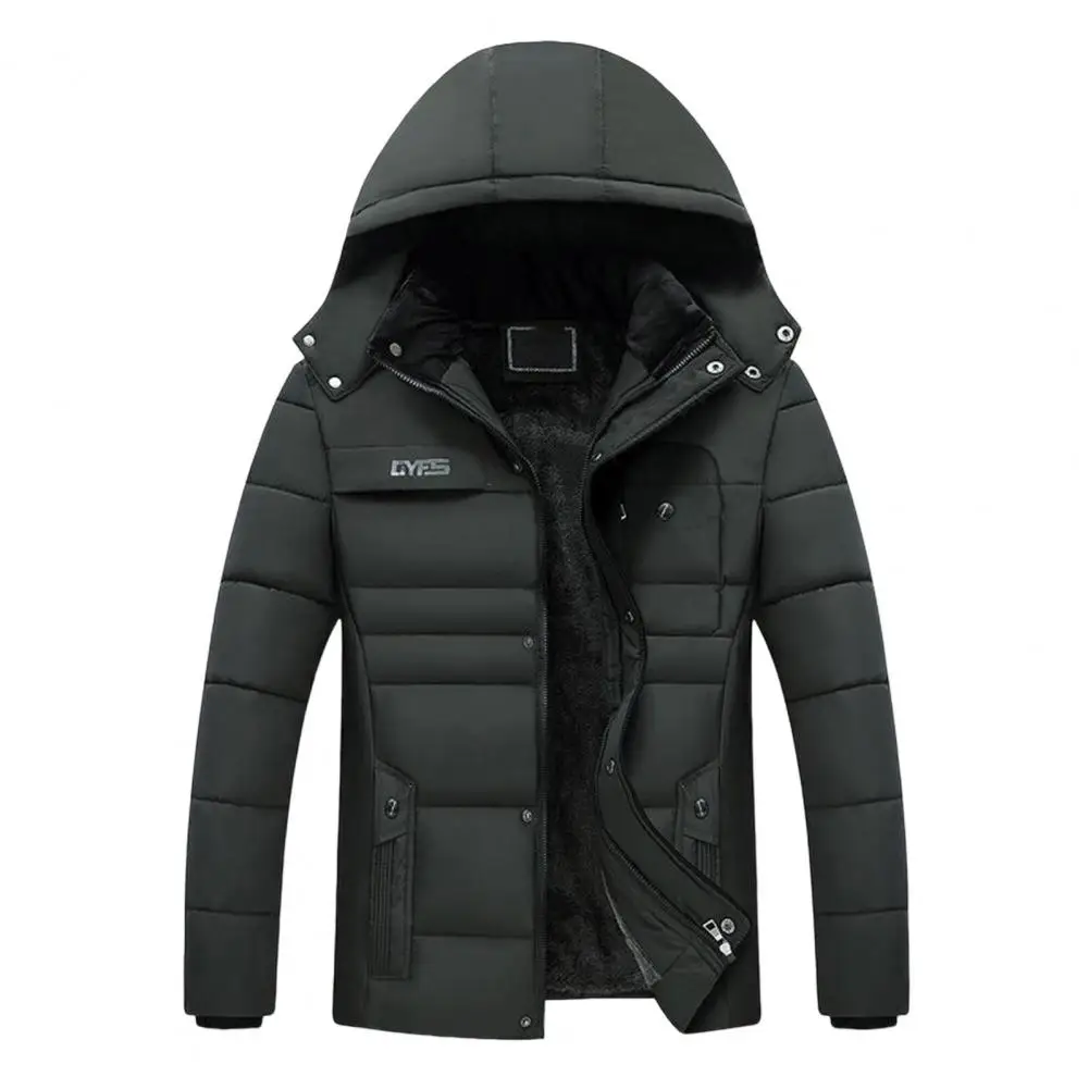 Herren Winter Parka Kapuzen jacke Plüsch Plüsch gefüttert einfarbige Wind jacke große kälte feste Kapuzen jacke Streetwear