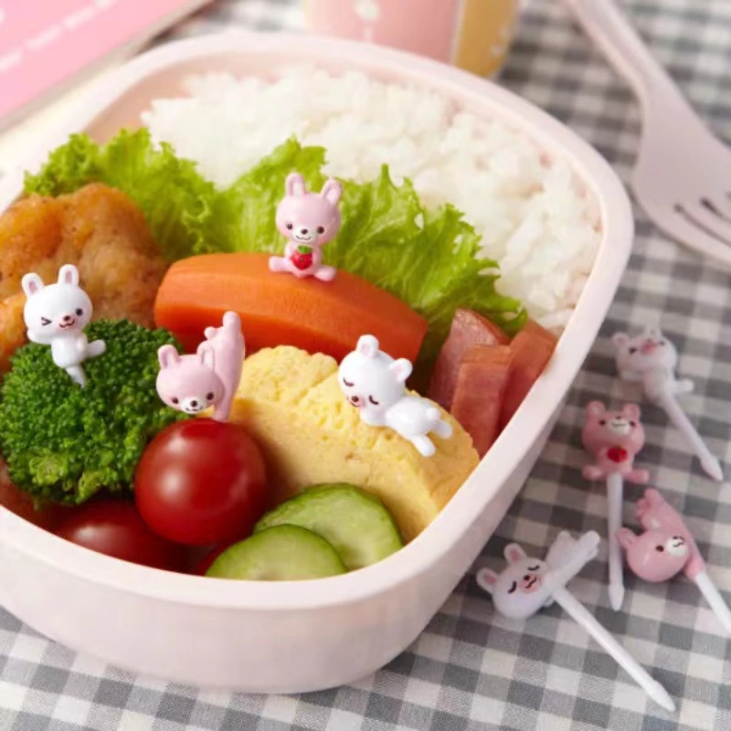 Cute Zoo Children Fruit Fork Fruit Stick Creative Elephant Tiger Rabbit Cartoon Bento Stick