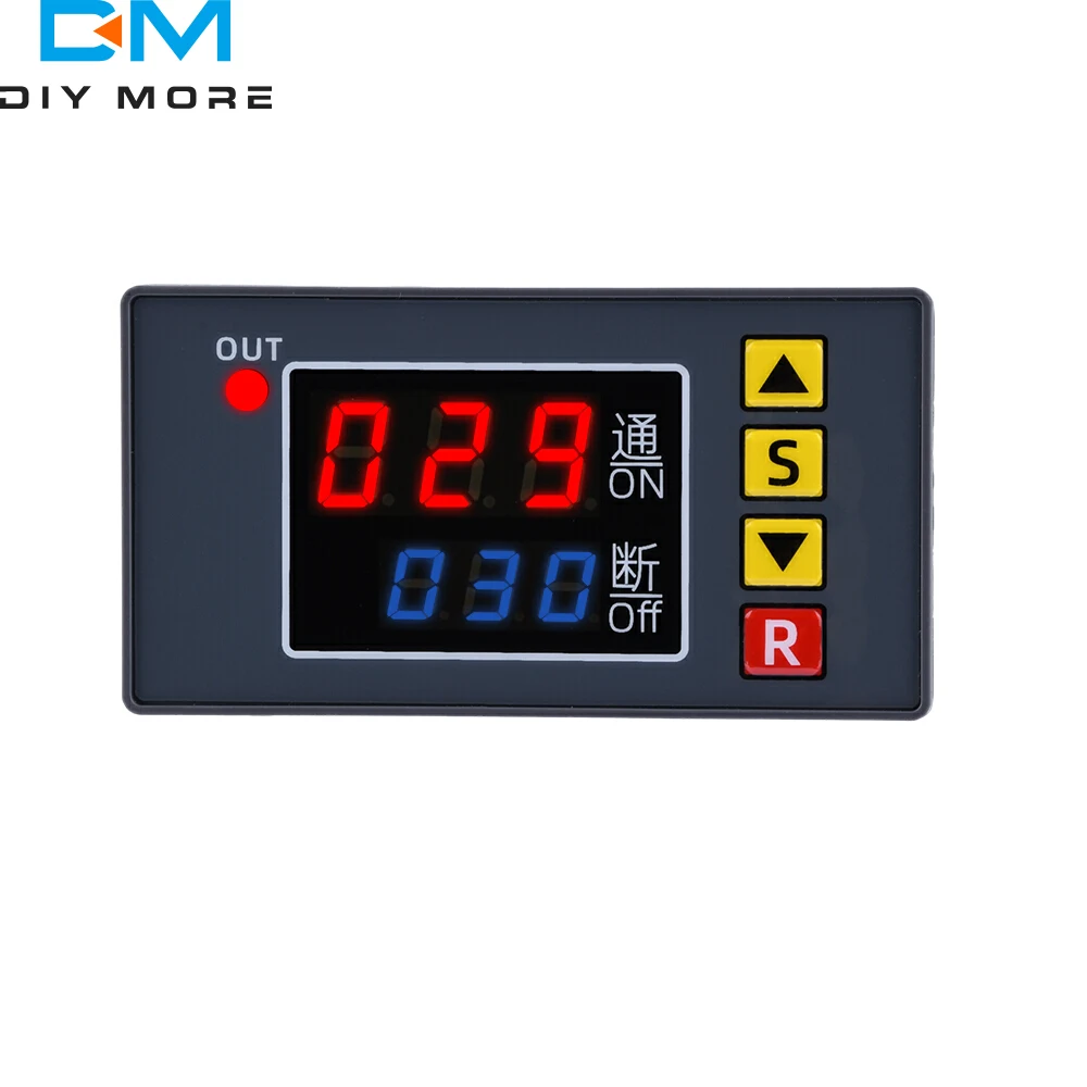 DC12V 20A Digital Time Delay Relay Module Cycle delay Timer Red Blue Dual LED Display Timing Relay Switch for Auto Car
