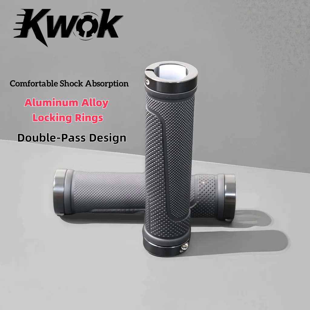 

Bicycle Rubber Grips Alloy Lock Non-Slip Rubber Bicycle Handlebar Grips Double Aluminum Lock on Locking Bicycle Handlebar Grips