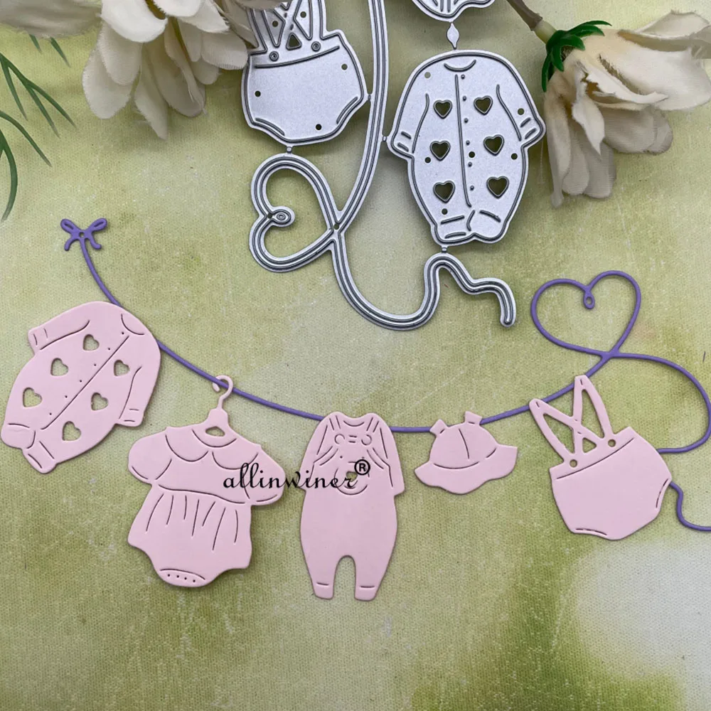 Baby Clothesline Metal Cutting Dies Stencils Die Cut for DIY Scrapbooking Album Paper Card Embossing