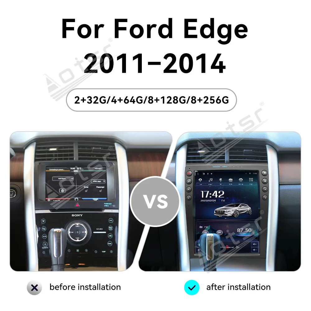 เครื่องเล่นมัลติมีเดียรถยนต์สําหรับ Ford EDGE 2011 2012 2013 2014 Android CarPlay GPS นําทางวิทยุรถยนต์สเตอริโอ HEAD UNIT