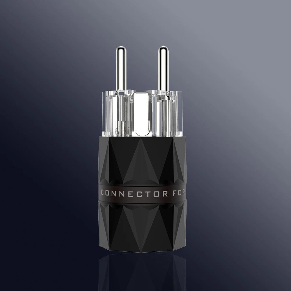 Viborg VE503R + VF503R 99.99% Reinem Kupfer Transparent rhodiniert Schuko EU Hifi audio Power kabel Extenstion adapter Stecker