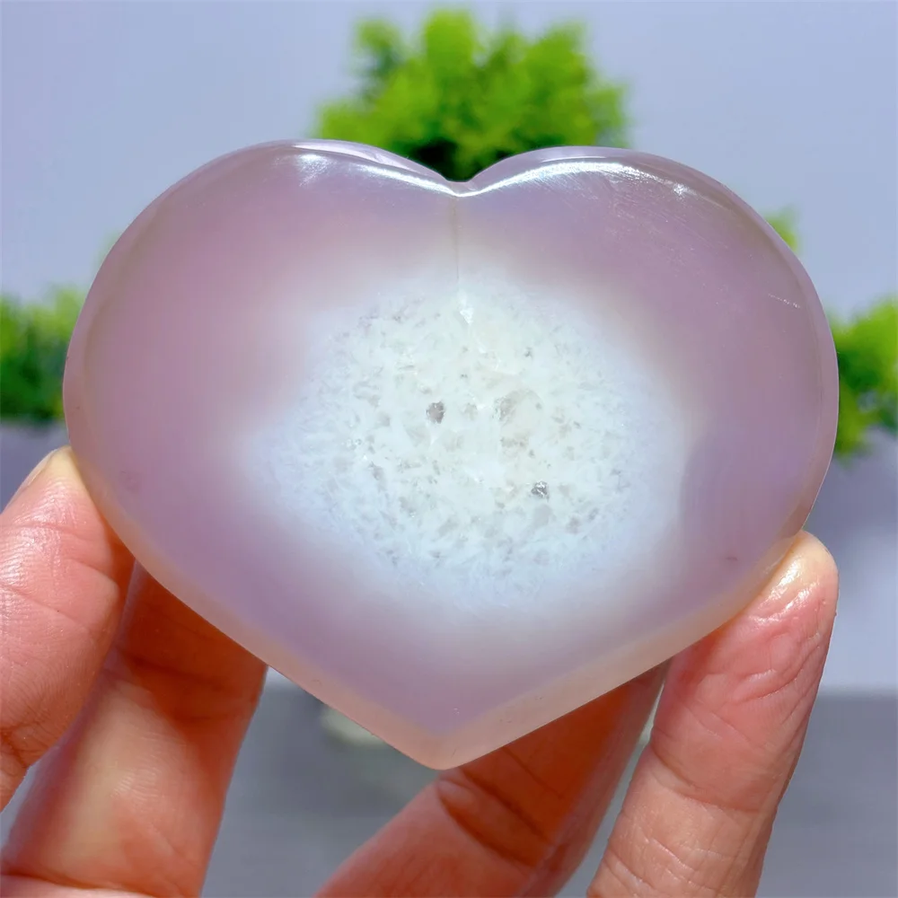 Pink Purple Druzy Agate Heart Natural Crystal Home Decoritems Room decor Luck Quartz Stone Garden Reiki Healing Energy Love