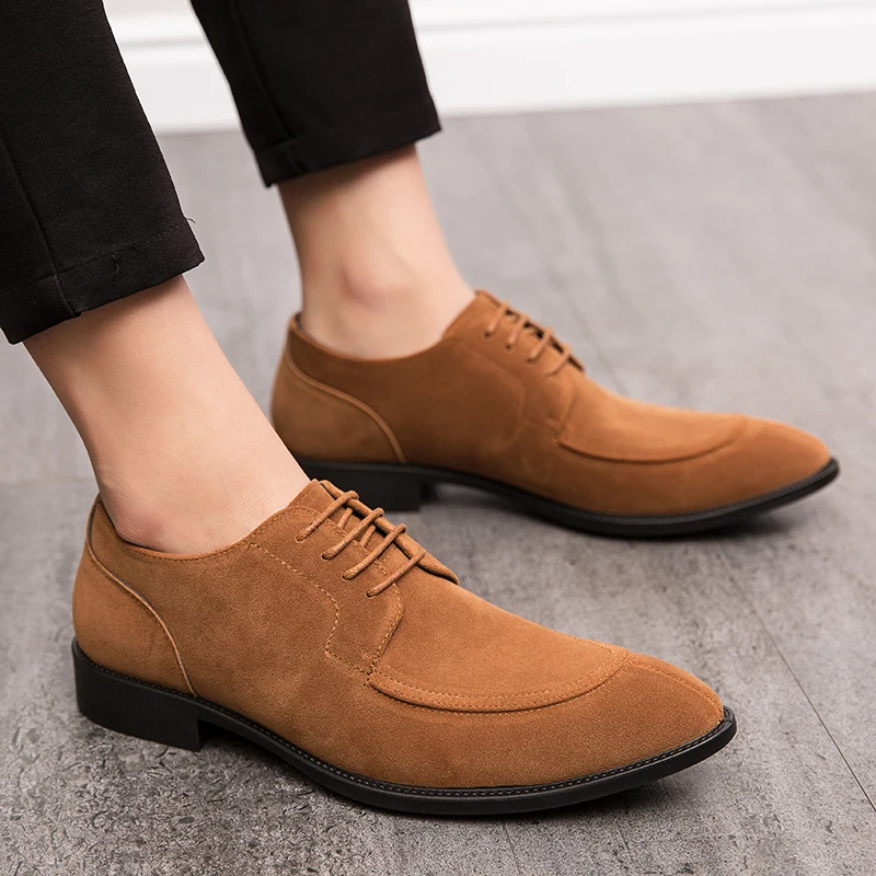 Männer neue Block gefrostete Schuhe runde Zehen Schnürung Sport Casual Trend britischen Stil Größen 38-48 Herren schuhe