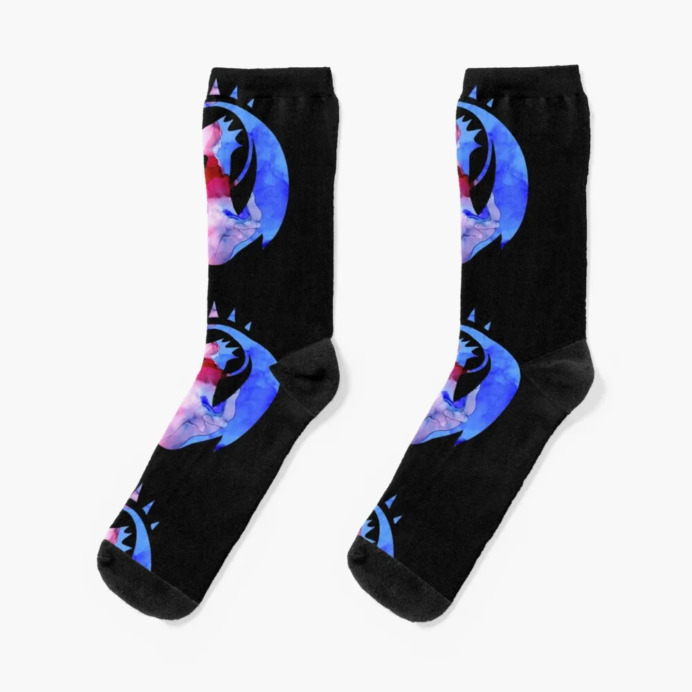 MTG Izzet League Ravnica Guild Insignia Logo Black Background Socks Compression Stockings