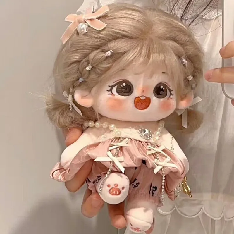 20cm lalka Kawaii zamsz bawełna idolka wypchana Super gwiazda figurka lalki bez atrybutu Lili bawełniana lalka może zmienić ubranie prezent dla dzieci