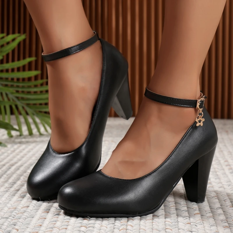 

Элегантные черные, розовые, белые женские туфли-лодочки на высоком каблуке, туфли Мэри Джейн, большой размер 48, вечерние, офисные, свадебные, танцевальные туфли, женские туфли с ремешком на щиколотке