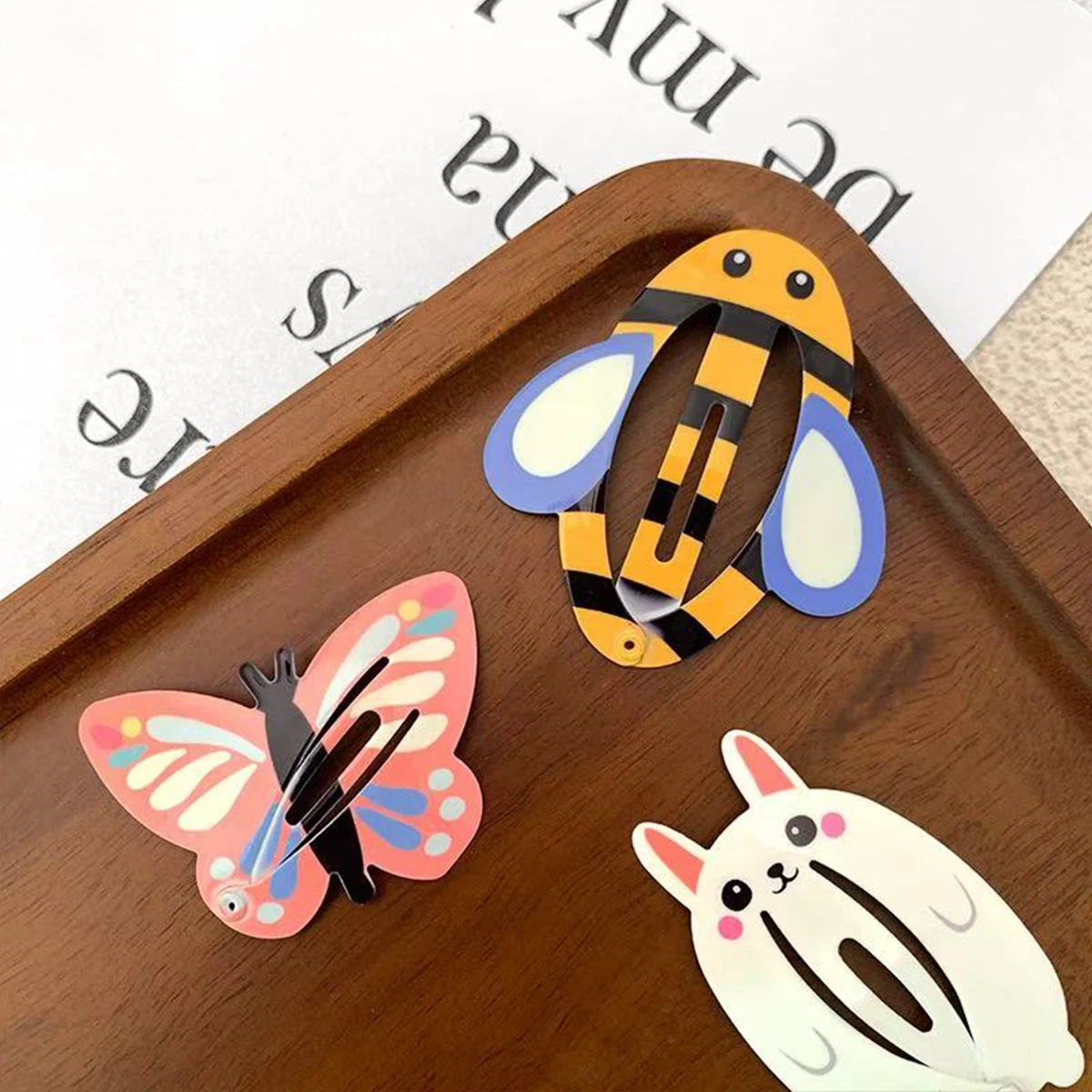 1 Stück/5 Stück 1 Stück Neue Cartoon Niedliche Tier-Bienen-Vogel-Kaninchen-Gelbe Ente Kinder BB-Clip Süße Mädchen Haarklammer für Seitliche Haare – Detail 2