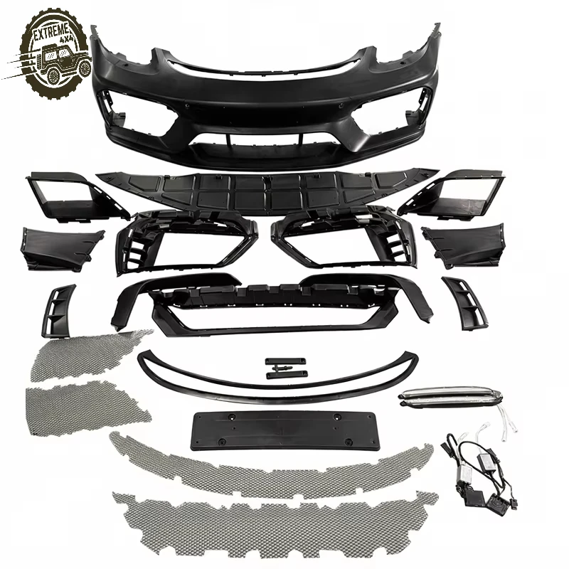 

Fit for Porsche 981 Upgrade to 718 GT4 Style Front Lip, PP Front Bumper Lip Splitter Body Kit Component
