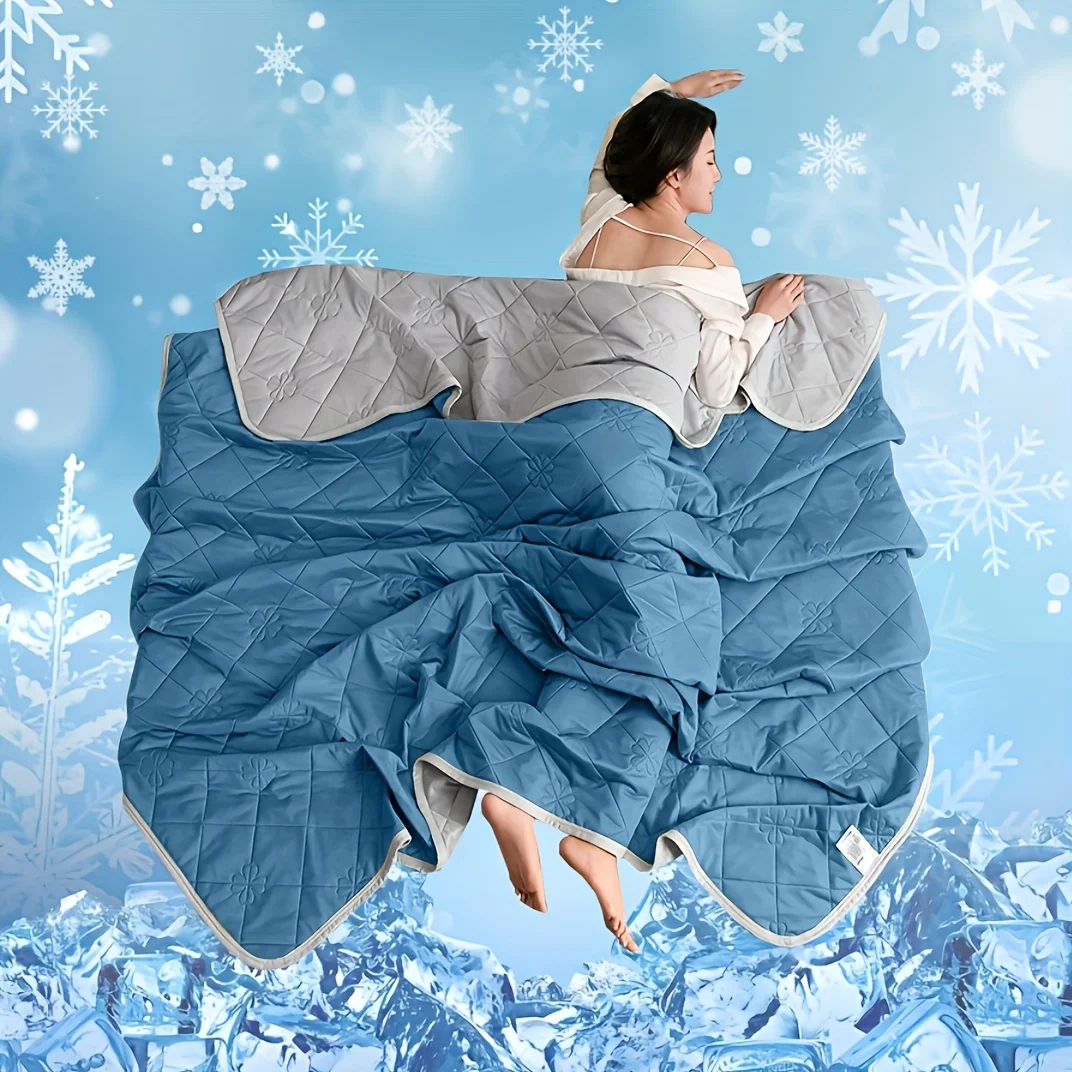 Queen Size Cooling Blanket - Breathable & Lightweight Cooling Comforter, Ice Silk Thin Quilt for Hot Weather & Airy Rooms