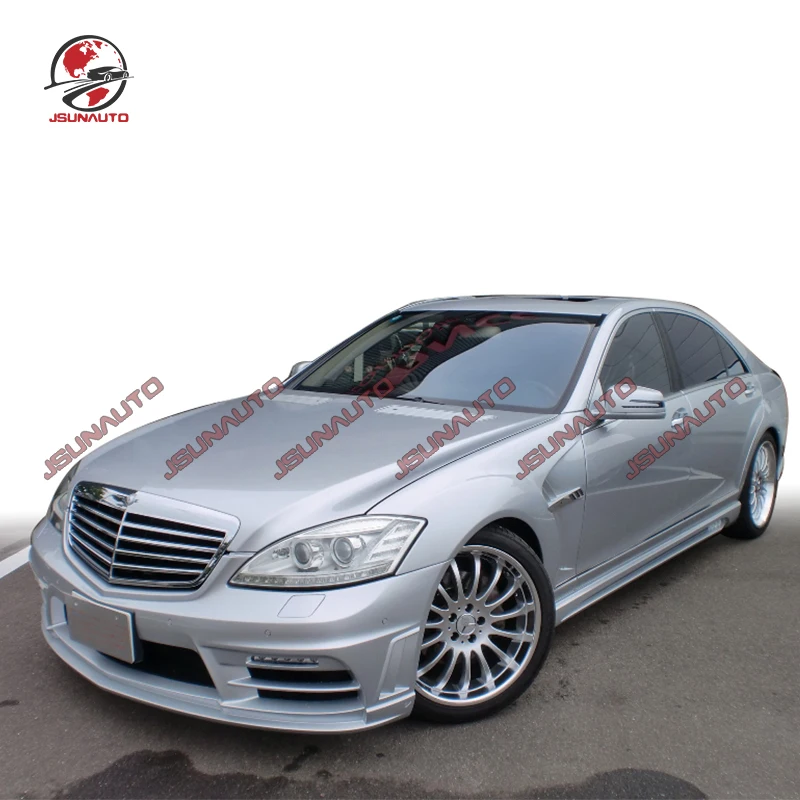 2005-2013 S350 WD Style Fiberglass Front Bumper Fenders Side Skirts For W221 S63 S500 Rear Bumper Spoiler Conversion Kits