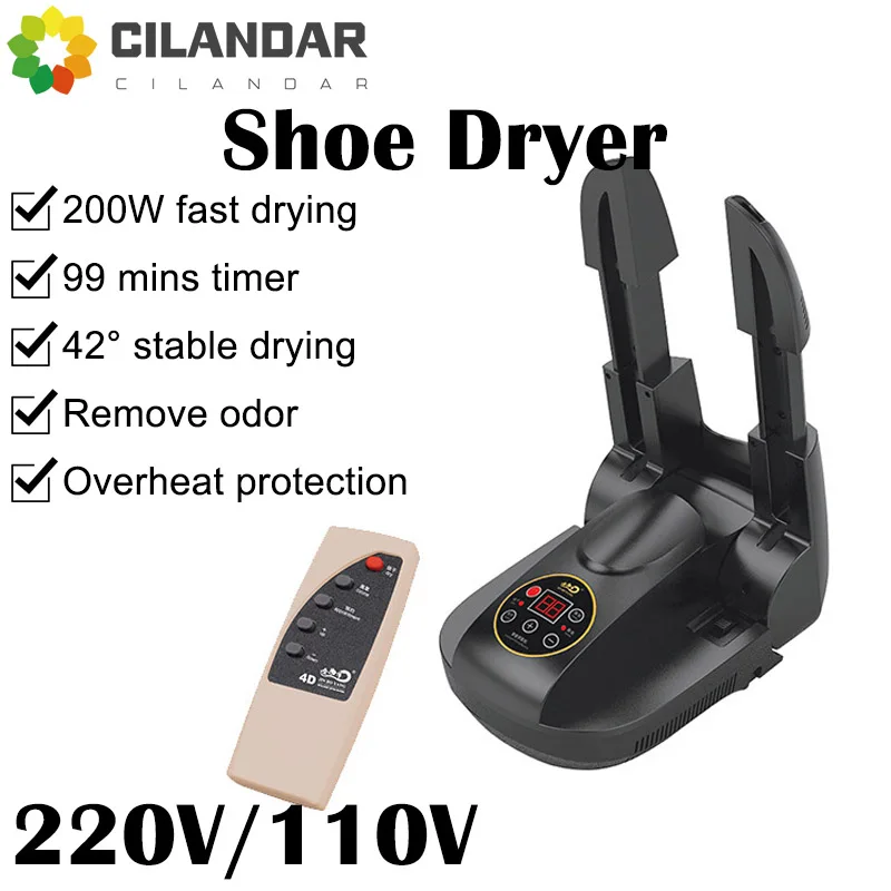 

220V/110V Timed Shoe Dryer Deodorant Retractable Shoe Dryer Fast Dryer Heater Deodorizer Dehumidifier Device Foot Warmer Heater