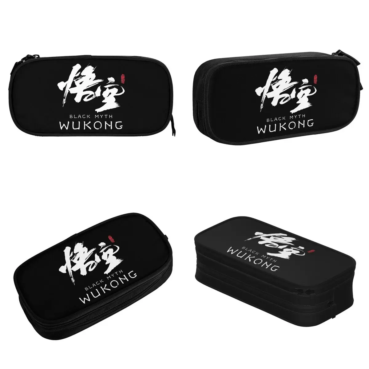 Lovely Black Myth Wukong Pencil Case Monkey King Pencilcases Pen Kids Large Storage Bags Office Zipper Stationery