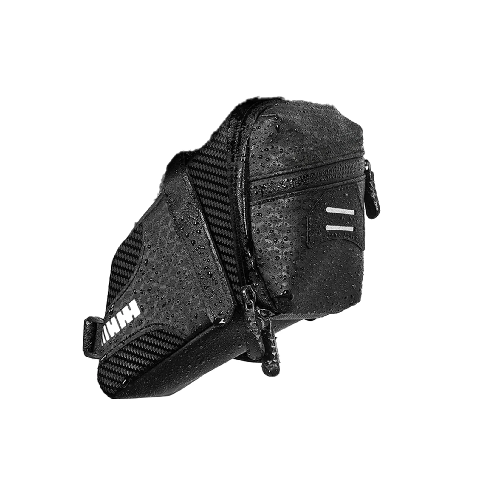 Compact Bicycle Rear Seat Bag Featuring Reflective Logo and Side Strips Plus Taillight Mount for MTB For Road Bikes