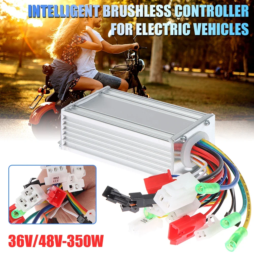 1PCS Electric Flatbed Bicycle Controller Intelligent Brushless Controller 36V/48V 350W Motor Controller Accessories