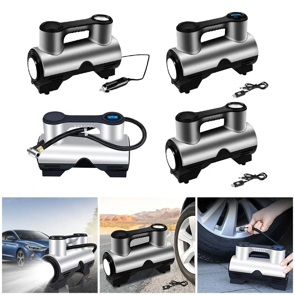 Bomba de ar elétrica 12V para inflar pneus de carro, motor poderoso adequado para pneus automotivos