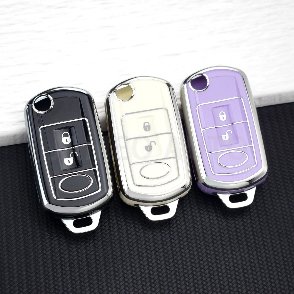 Funda Protectora de TPU para Llave de Coche con 3 Botones para Land Rover Range Rover Sport Discovery LR3, Soporte para Llave de Coche, Accesorios para Llavero
