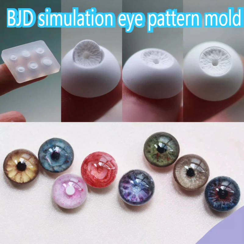 5-7mm Simulation Bjd Resin Plaster Eyes Fundus Iris Inlay Three-dimensional Wrinkles Silicone Mold DIY BJD Doll Simulation Eyes