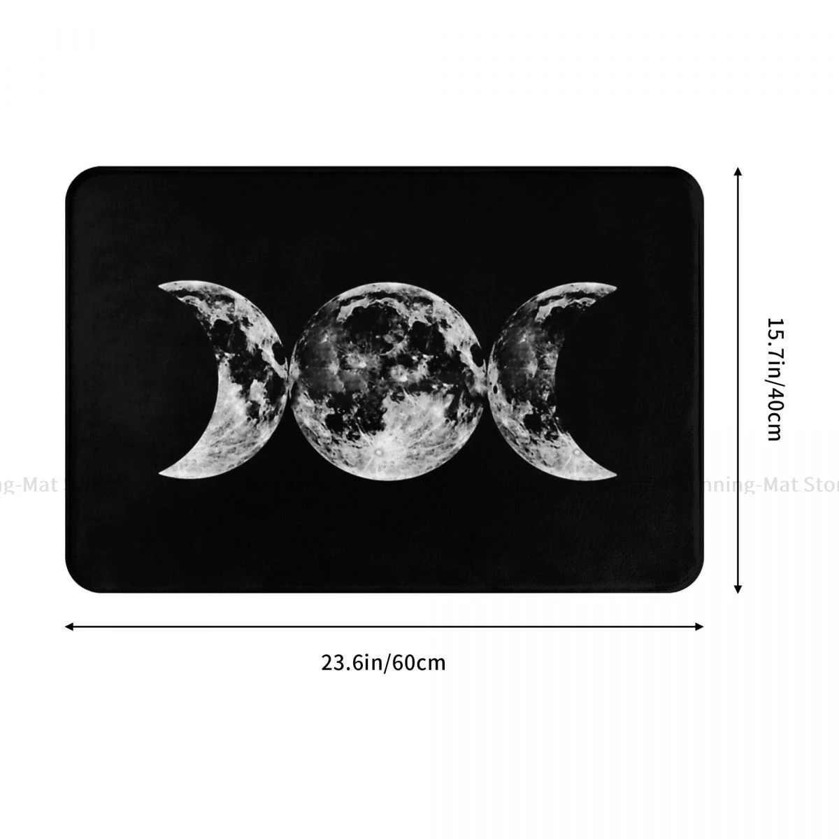 Goth 1980s Subculture Rock Romance Bathroom Non-Slip Carpet Triple Moon Goddess Symbol Room Mat Door Doormat Floor Decor Rug