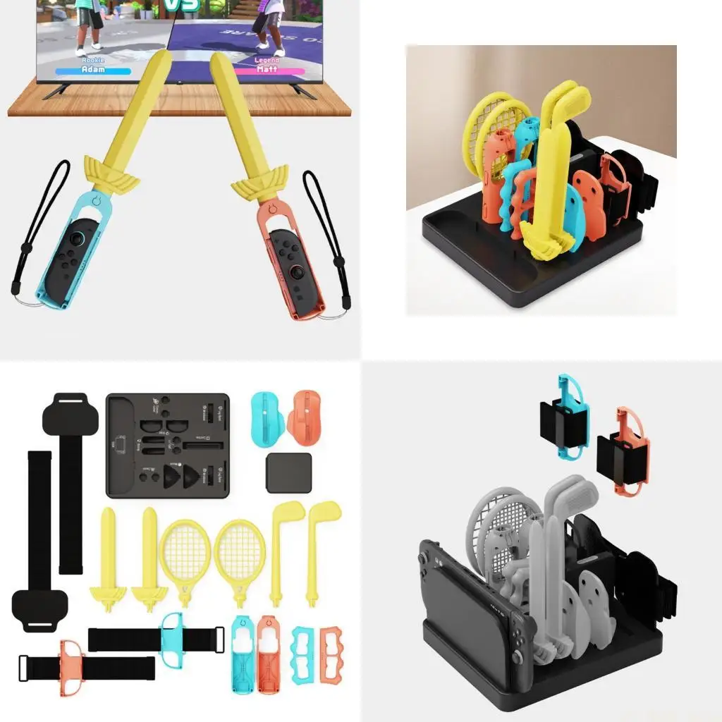 

E56B Набор аксессуаров для игровой консоли Motion Sports из 18 предметов для разнообразного игрового опыта