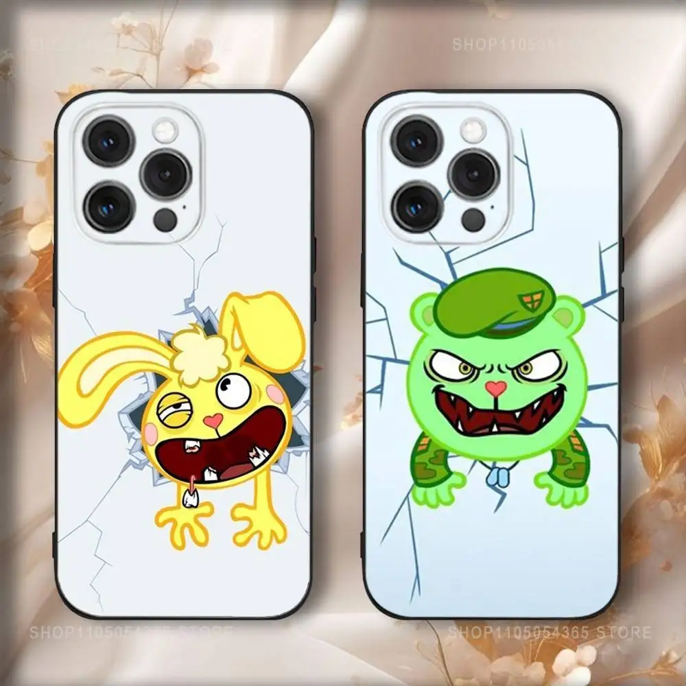 

Чехол для телефона Happys T-Tree-es Friends для iPhone 17,16,15,14,13,12,11,Pro,Max,Plus,Air,X,XS,XR,SE,8,7,Mini,Soft Black Funda