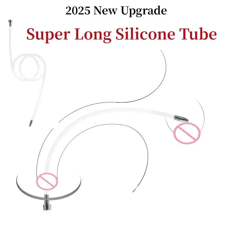 2025 New Upgrade Super Long Silicone Tubes Chastity Cage Accessories Sex Toys Male Urethral Stimulators Adult Sex Toys 18+