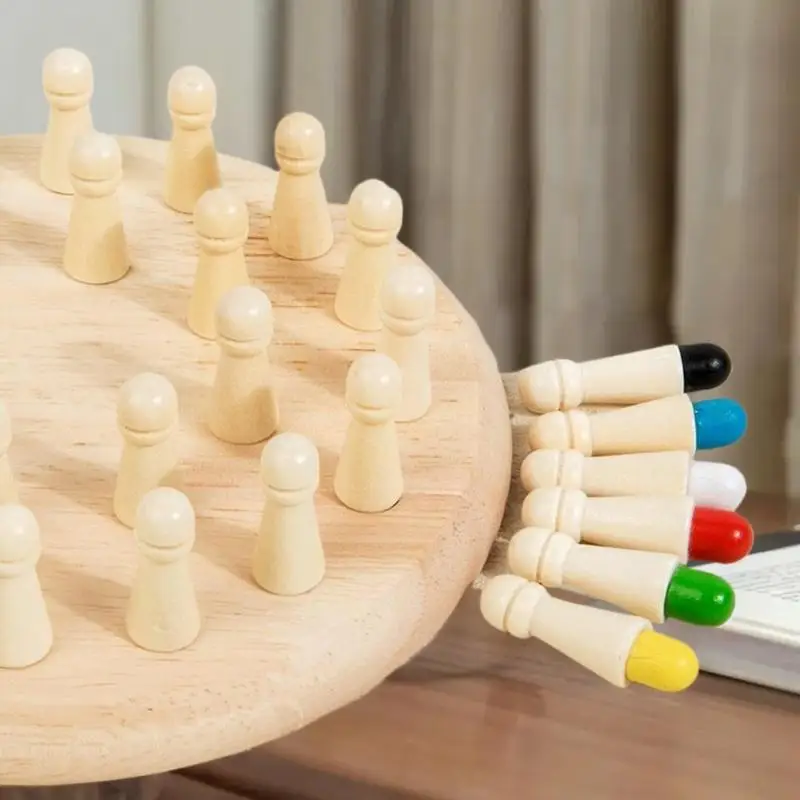 Ouder-kind verloving met Match Stick Memory Matching Game; Educatief geheugenschaakspeelgoed voor kinderen met kleurrijke matchstokken