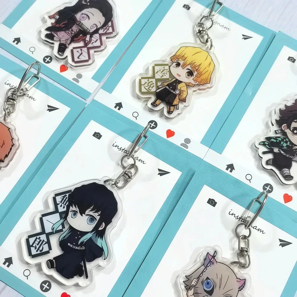 

Demon Slayer Acrylic Keychains Kamado Tanjirou Agatsuma Zenitsu Rengoku Kyoujurou Stationery Charms Exchange Gifts
