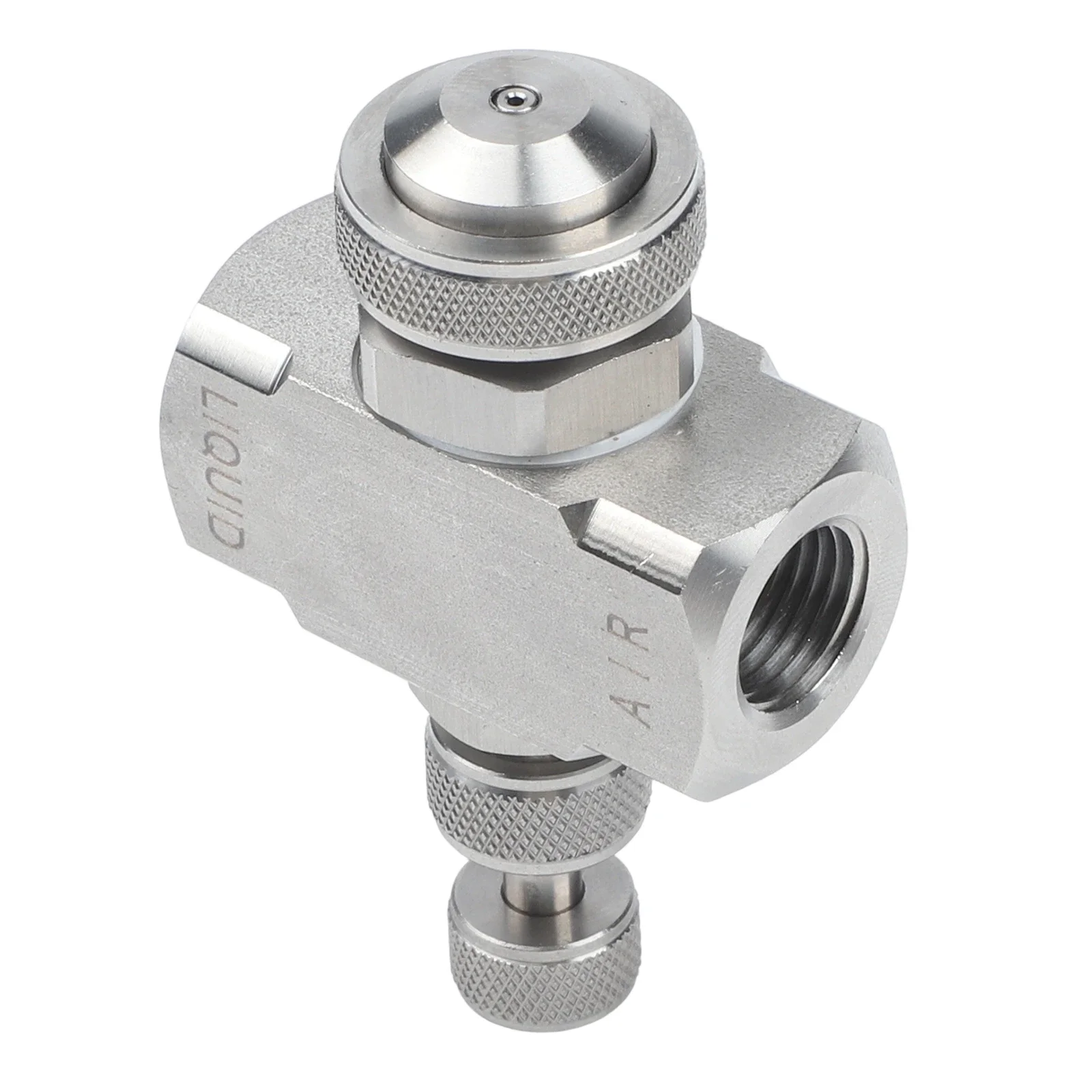 Adjustable Needle Air Atomizing Nozzle With 1/4 For BSPT Thread Low Pressure Siphon Cone Spray Tip For Humidification
